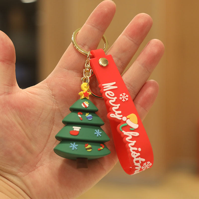 Wholesale Christmas Doll Cartoon Rubber Keychain